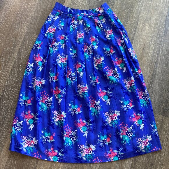 Vintage Point of View Collection Size 10 Pleated Midi Skirt - Picture 4 of 9